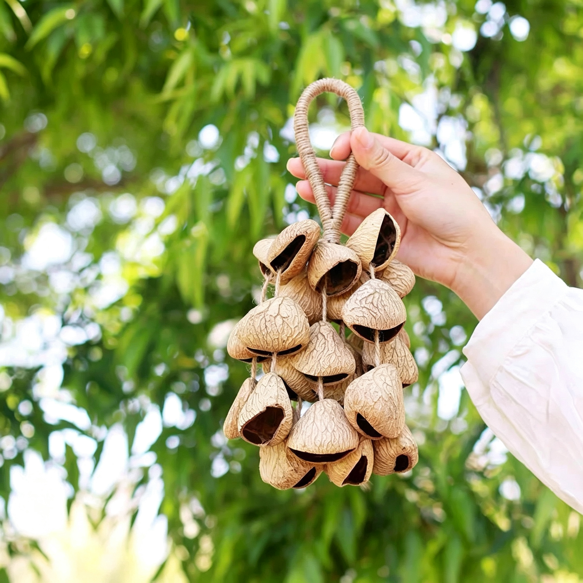 Panji Seed Shell Hand Bell – Earthtone