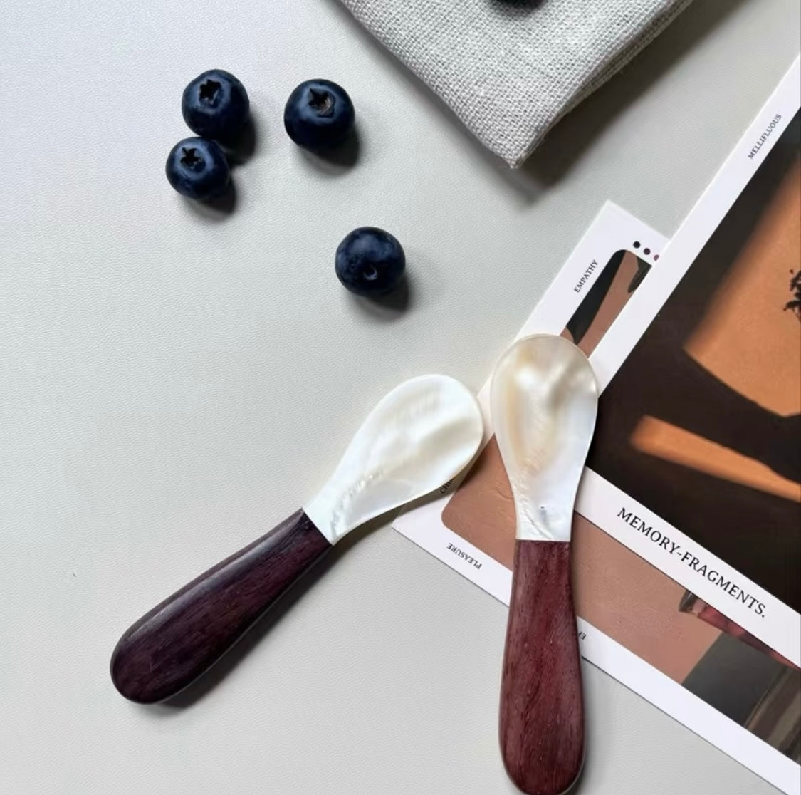 RiverNacre WoodSpoon – Handcrafted Freshwater Shell & Burmese Rosewood Spoon