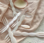 TidalWave Shell Duo – Handcrafted Spoon & Fork Set