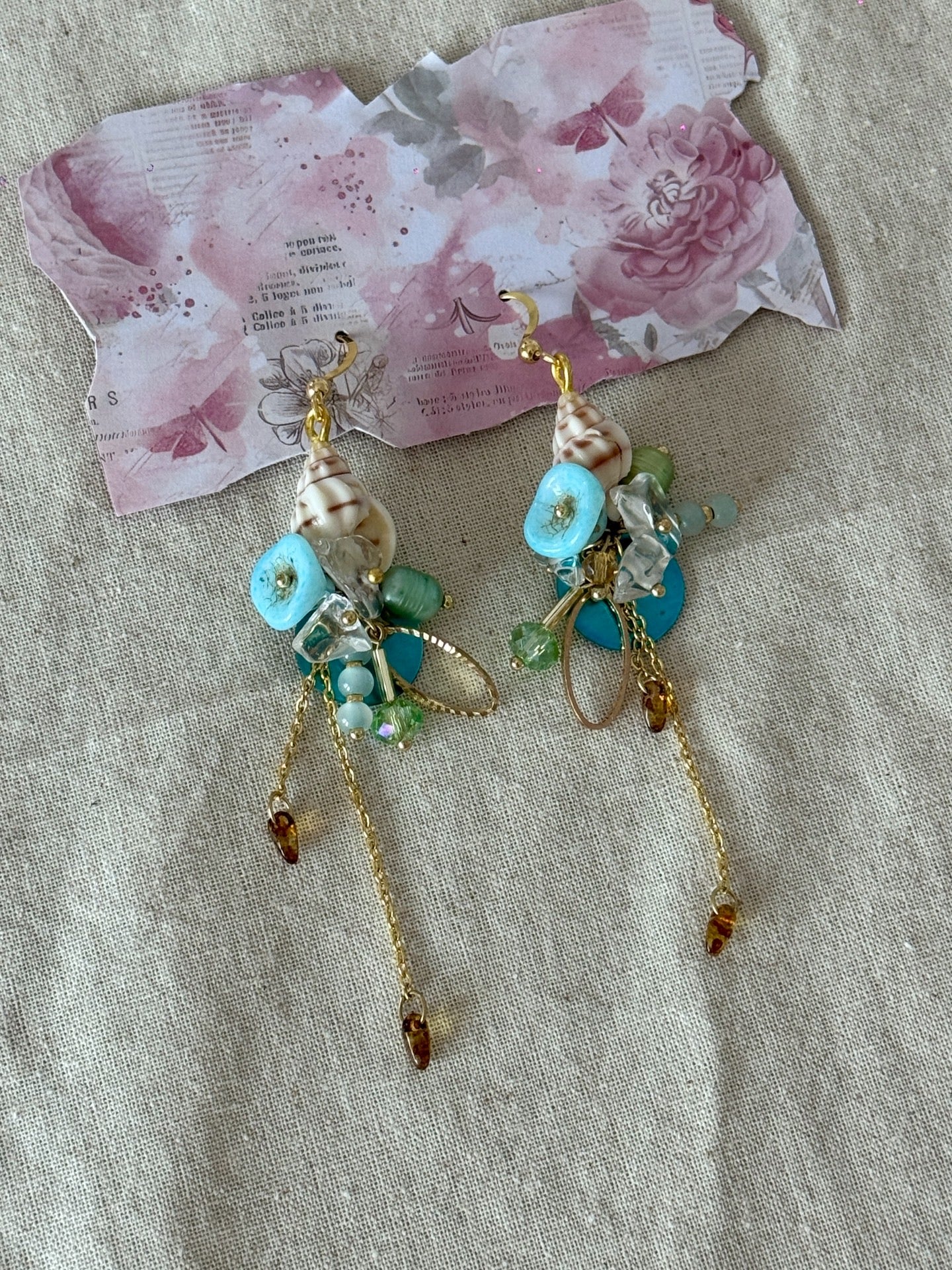 Babylon Ocean Relic Handmade Shell Statement Earrings