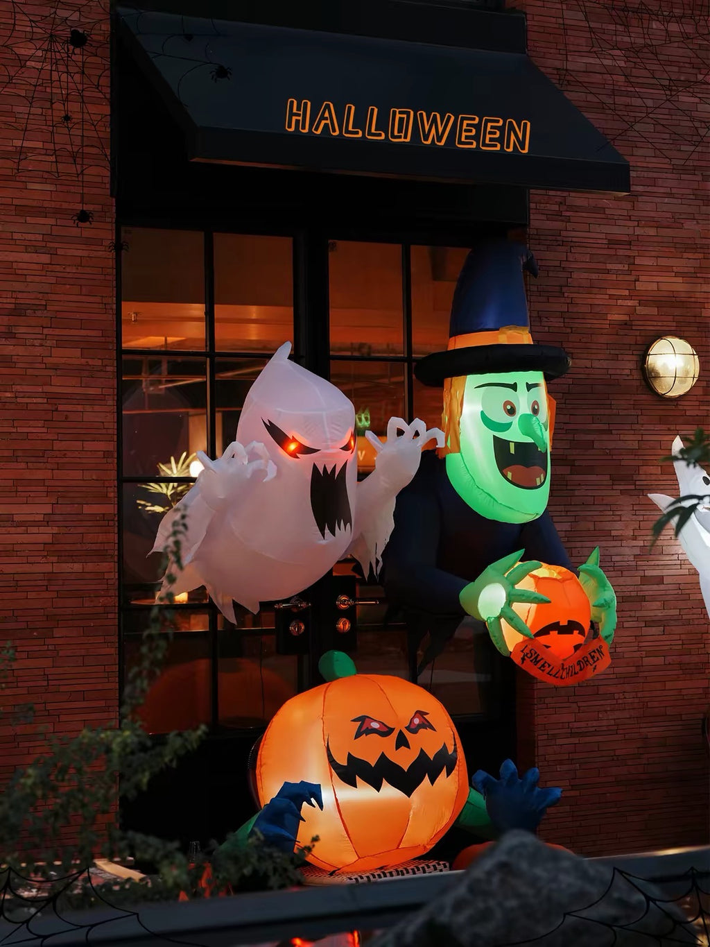 Halloween Inflatable Ghost & Pumpkin Outdoor Decorations