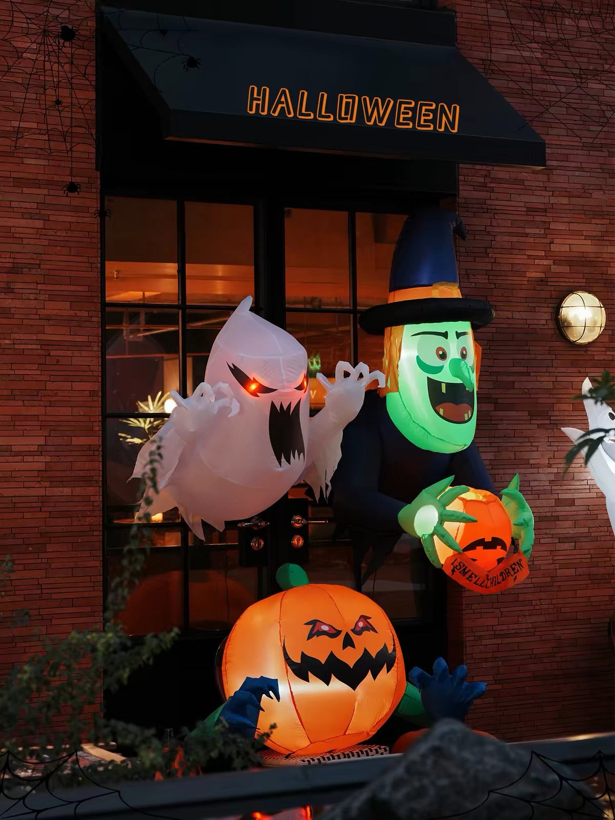 Halloween Inflatable Ghost & Pumpkin Outdoor Decorations