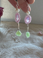 Sea Glimmer Pearl & Crystal Handmade Earrings