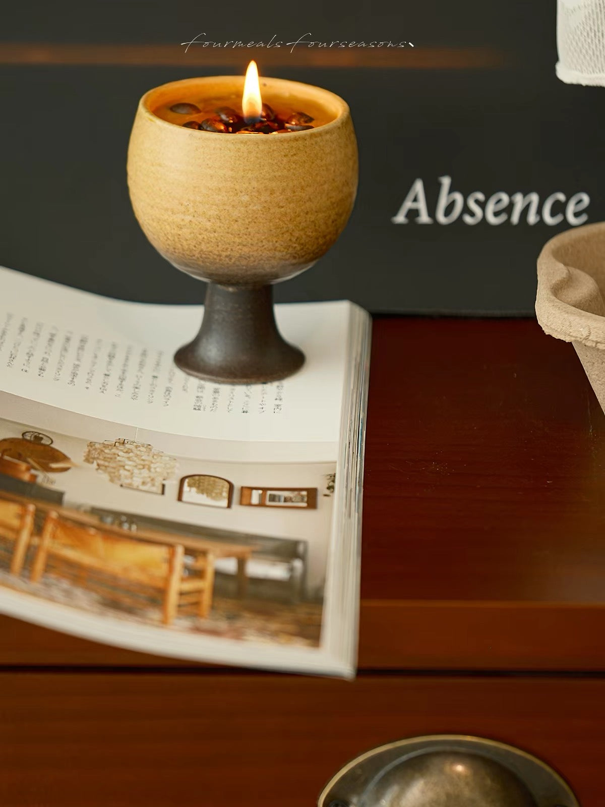 Hand-Ground Coffee Soy Candle – Ceramic Cup Gift