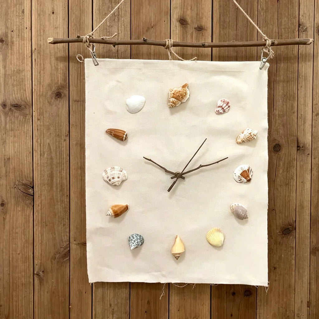 Coastal Shell Wall Clock – Handmade Beach Decor | DIY Kit or Finished