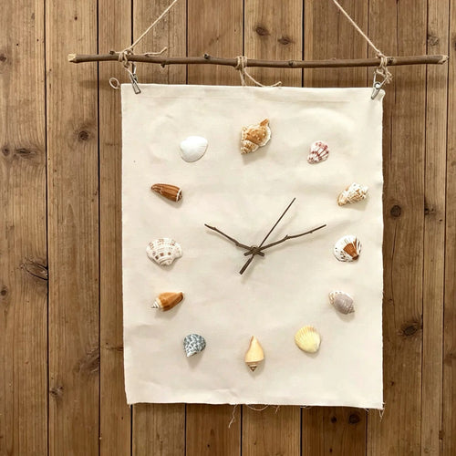 Coastal Shell Wall Clock – Handmade Beach Decor | DIY Kit or Finished