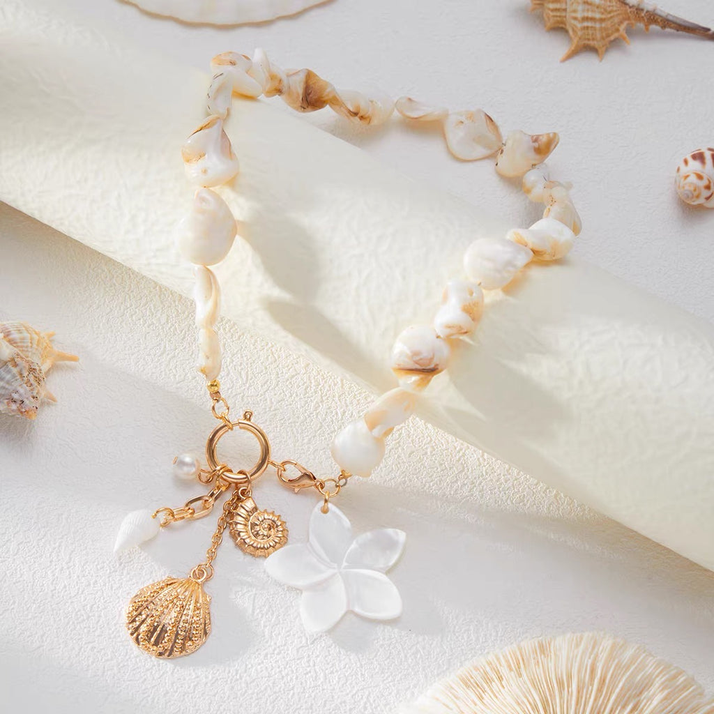 Handmade Natural Seashell & Flower Jewelry Set
