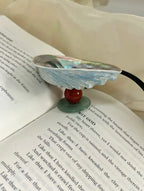 AzureNacre Floating Cup – Handcrafted Blue Abalone Shell & Crystal Ball Tray