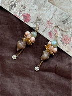 Misty Camellia Vintage Conch Shell Handmade Earrings