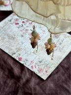 Misty Camellia Vintage Conch Shell Handmade Earrings