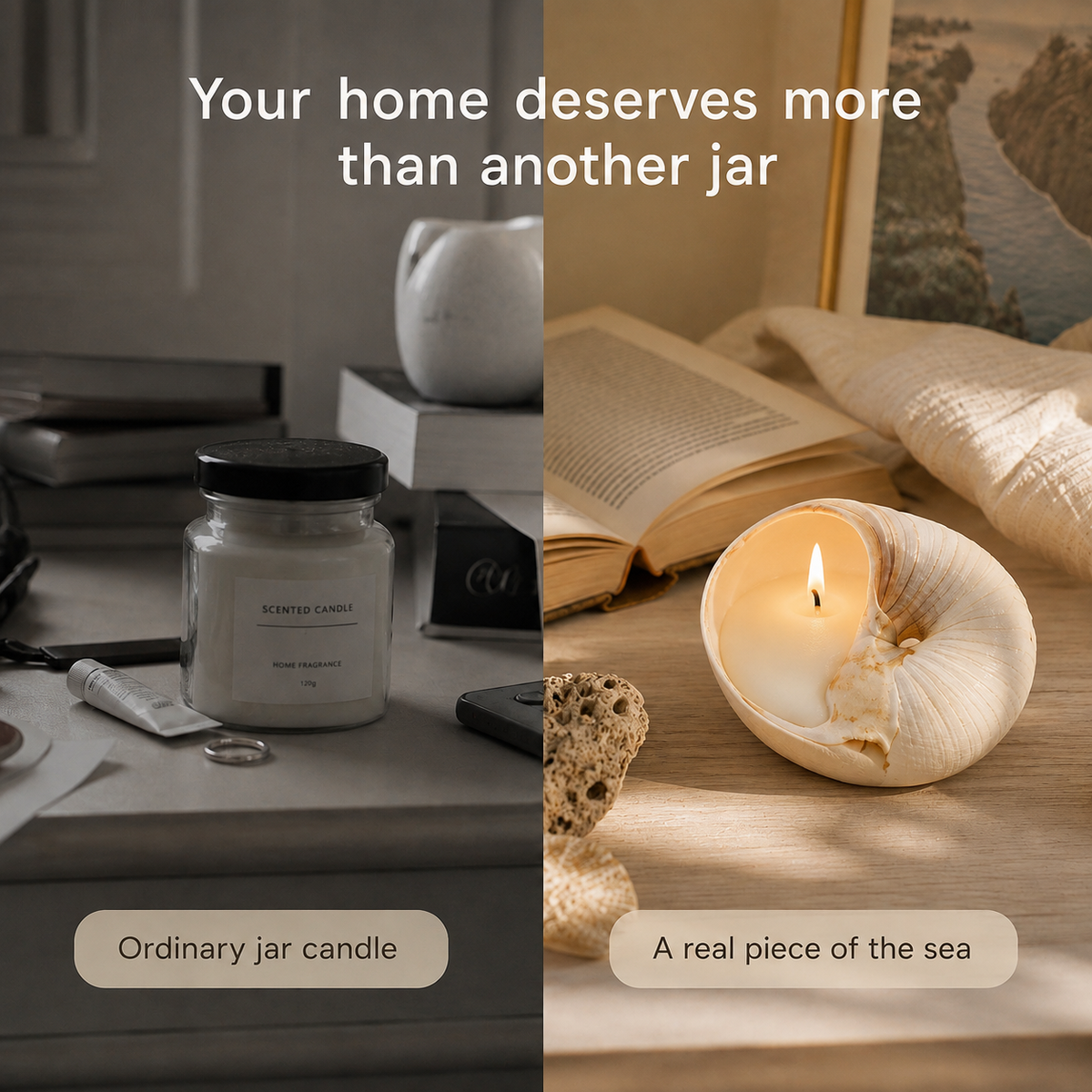 Ocean’s Gift Natural Seashell Soy Wax Candles