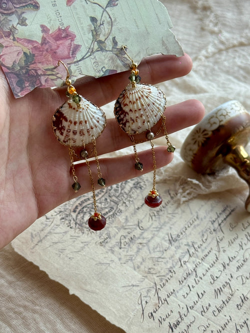 Ancient Tide Vintage Shell Relic Earrings