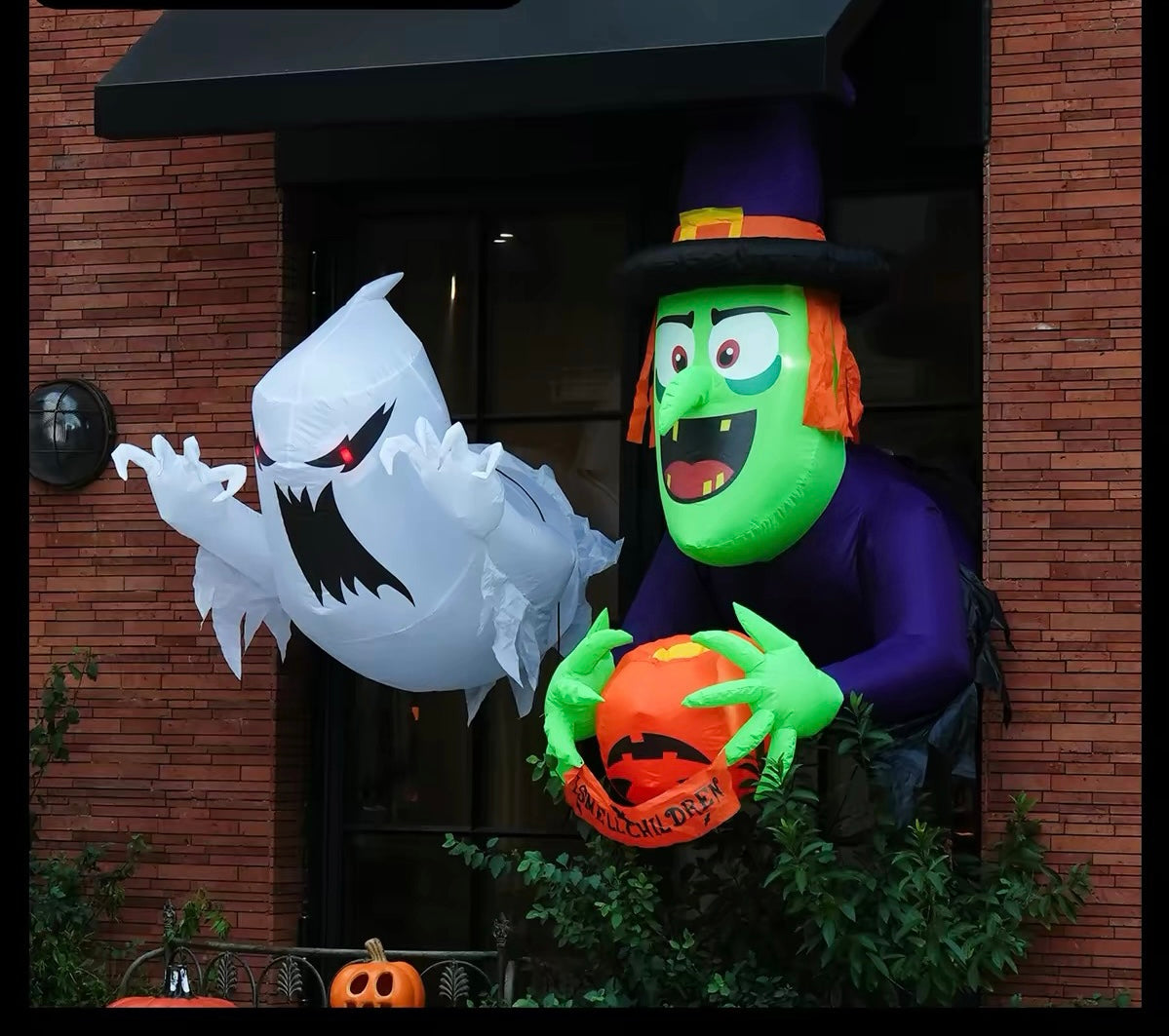 Halloween Inflatable Ghost & Pumpkin Outdoor Decorations