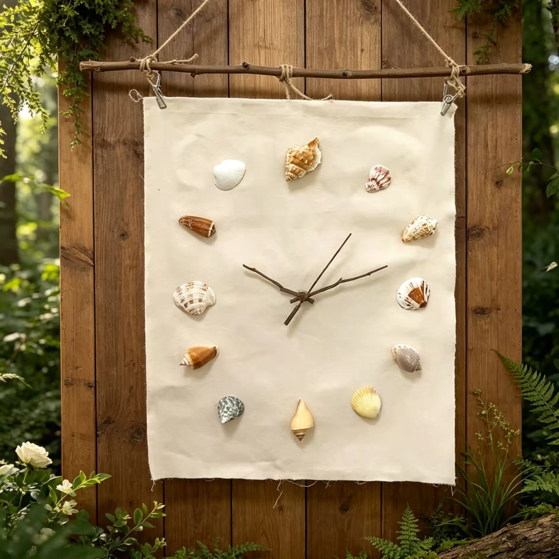 Coastal Shell Wall Clock – Handmade Beach Decor | DIY Kit or Finished