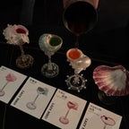 Natural Seashell Wine Cup with Decorative Ribbon