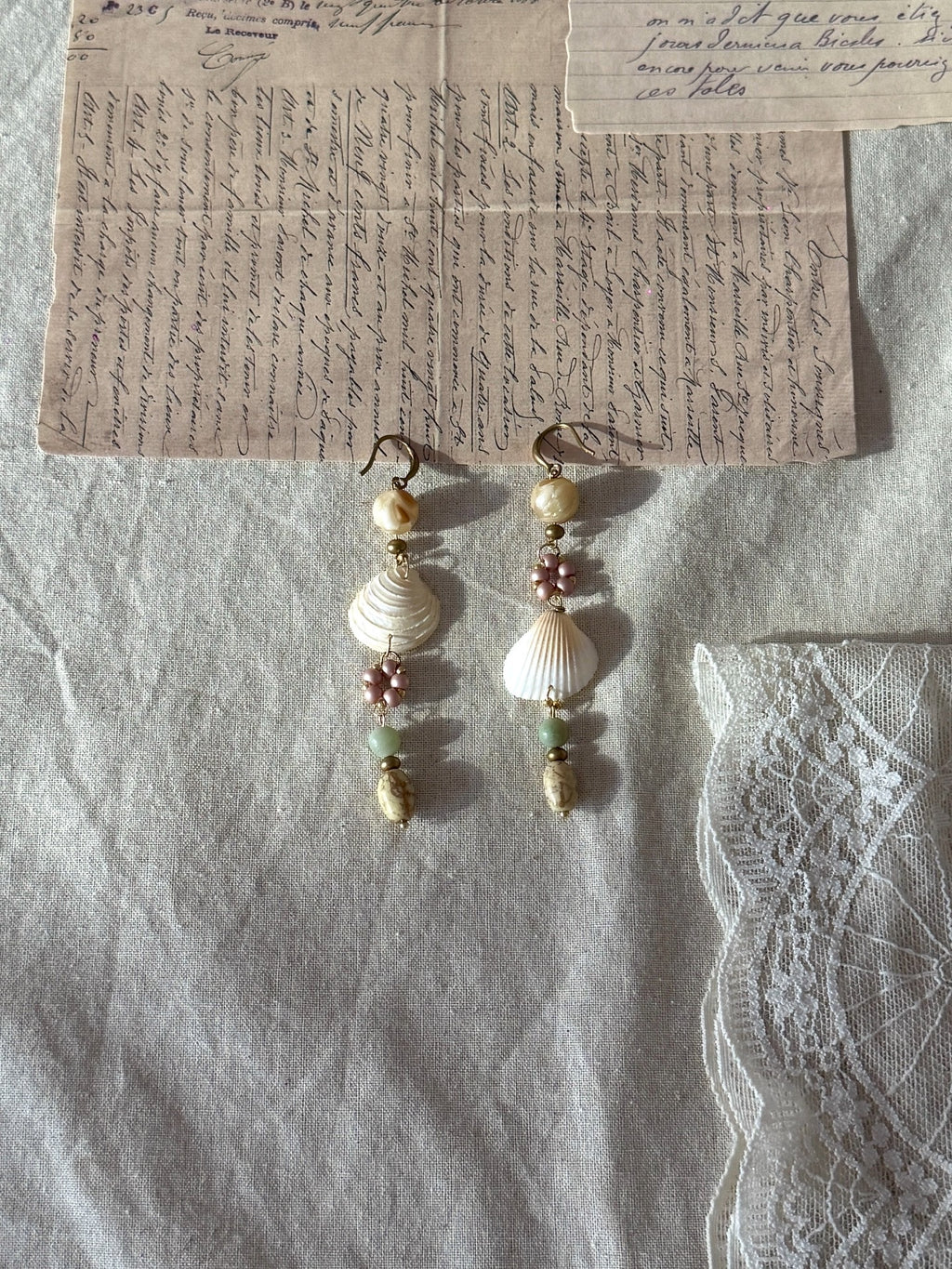 Luminous Secre Handmade Natural Shell Statement Earrings