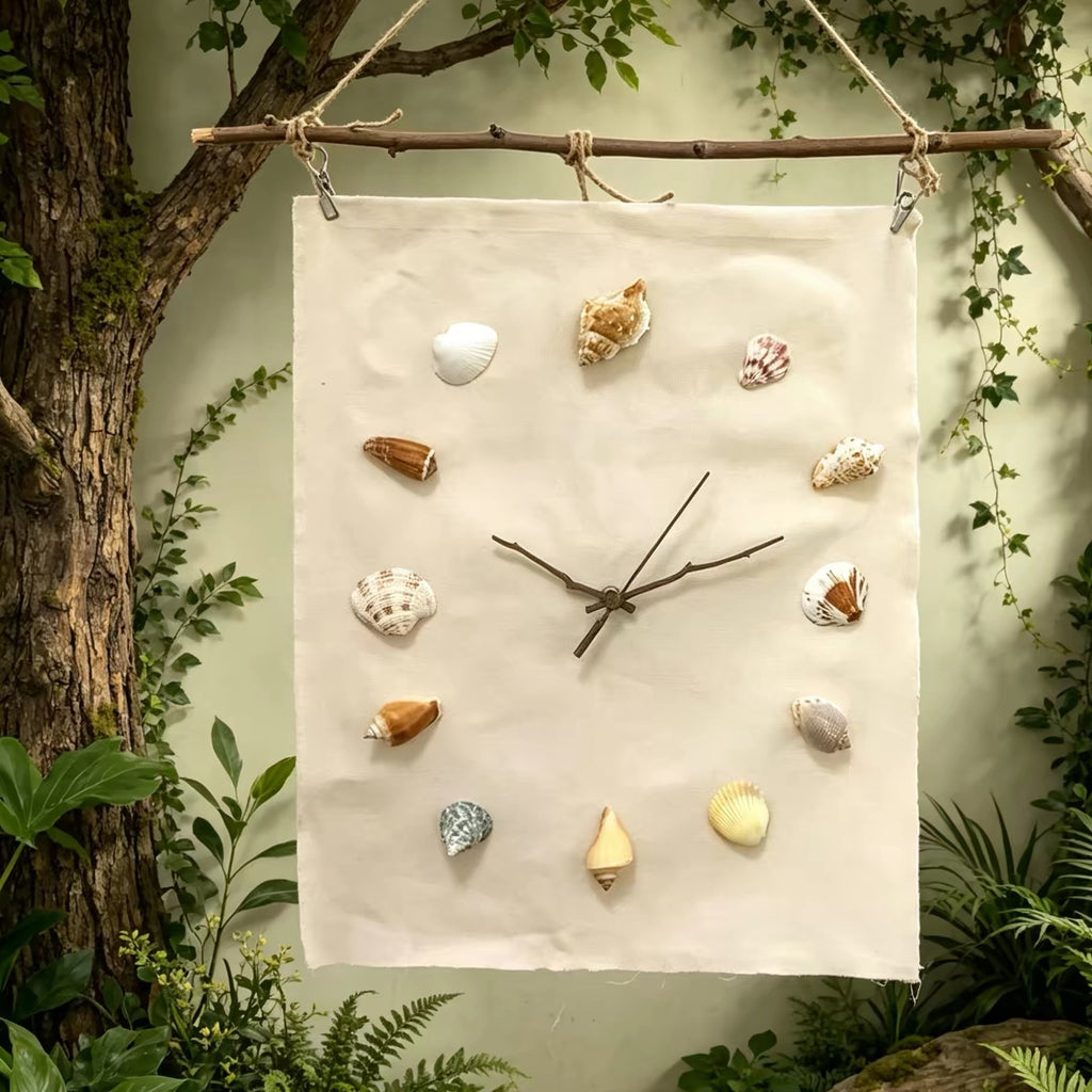 Coastal Shell Wall Clock – Handmade Beach Decor | DIY Kit or Finished