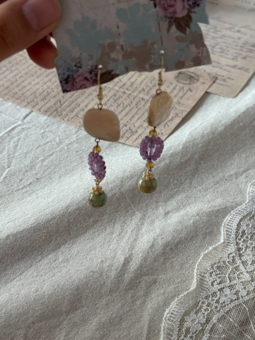 Vintage Baroque Pearl Shell Handmade Earrings