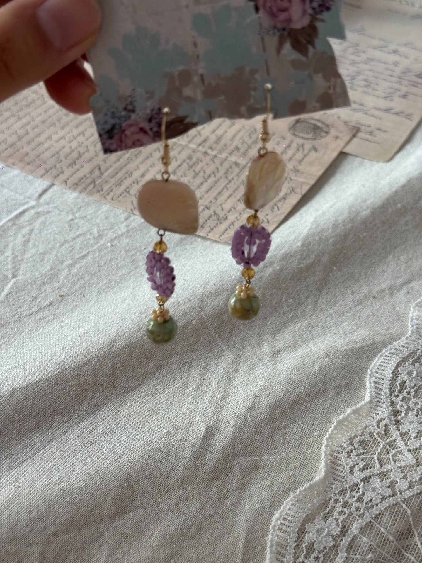 Vintage Baroque Pearl Shell Handmade Earrings
