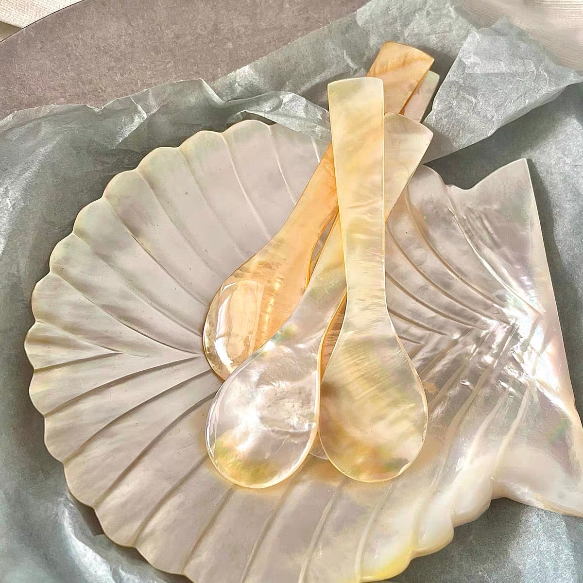 Golden Pearl Shell Spoon
