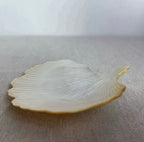 GinkgoNacre Leaf Dish – Handcrafted Yellow Mussel Shell Tray
