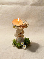 Sea Pearl Candle Haven – Mediterranean Shell Candle Holder