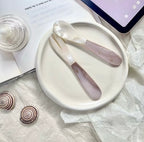 RoséShell Duo – Handcrafted Freshwater & Mississippi Pink Shell Spoon & Fork Set