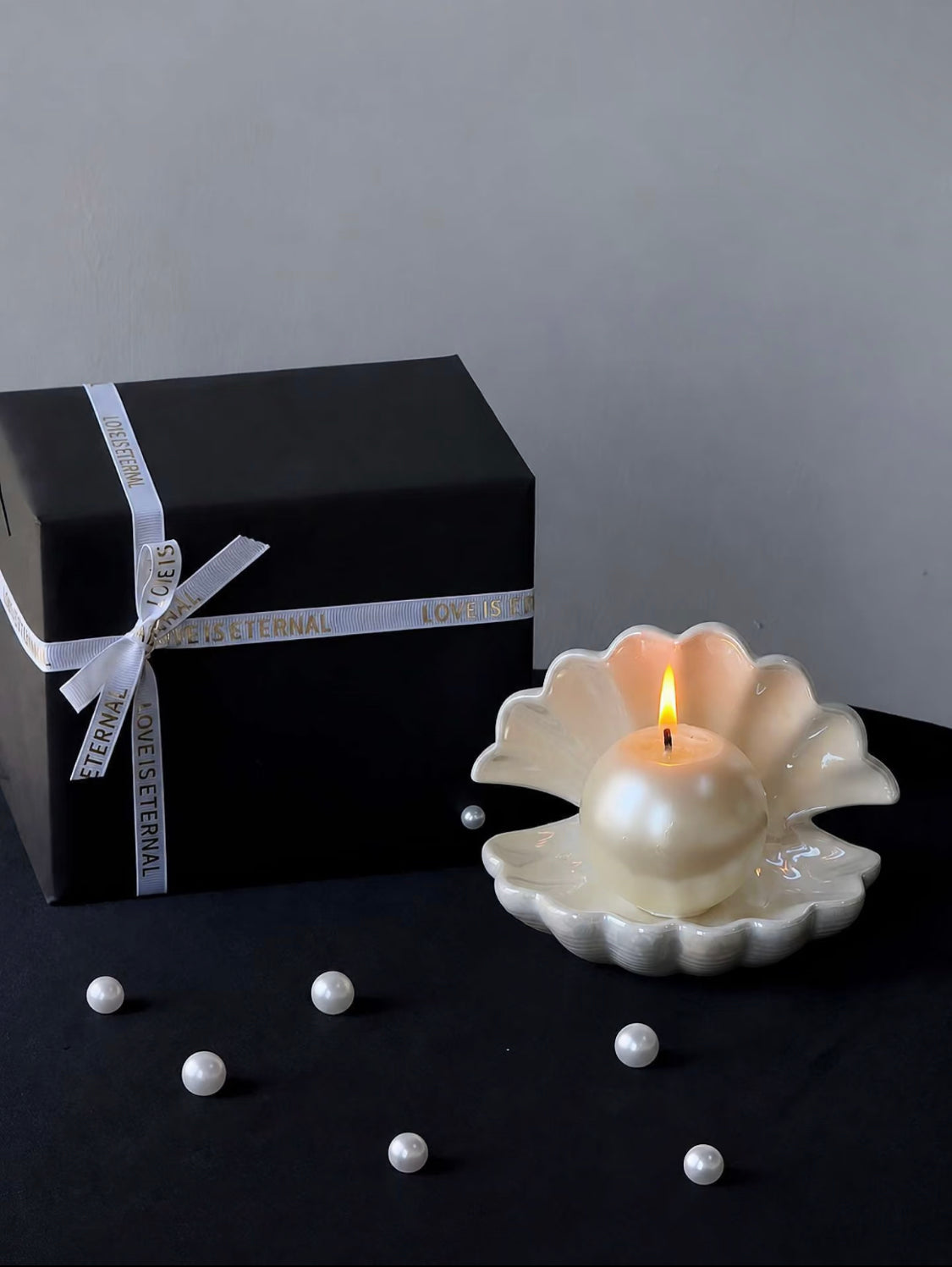 Pearl & Seashell Ceramic Candle Gift Set