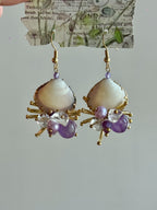 Violet Mist Shell Statement Earrings