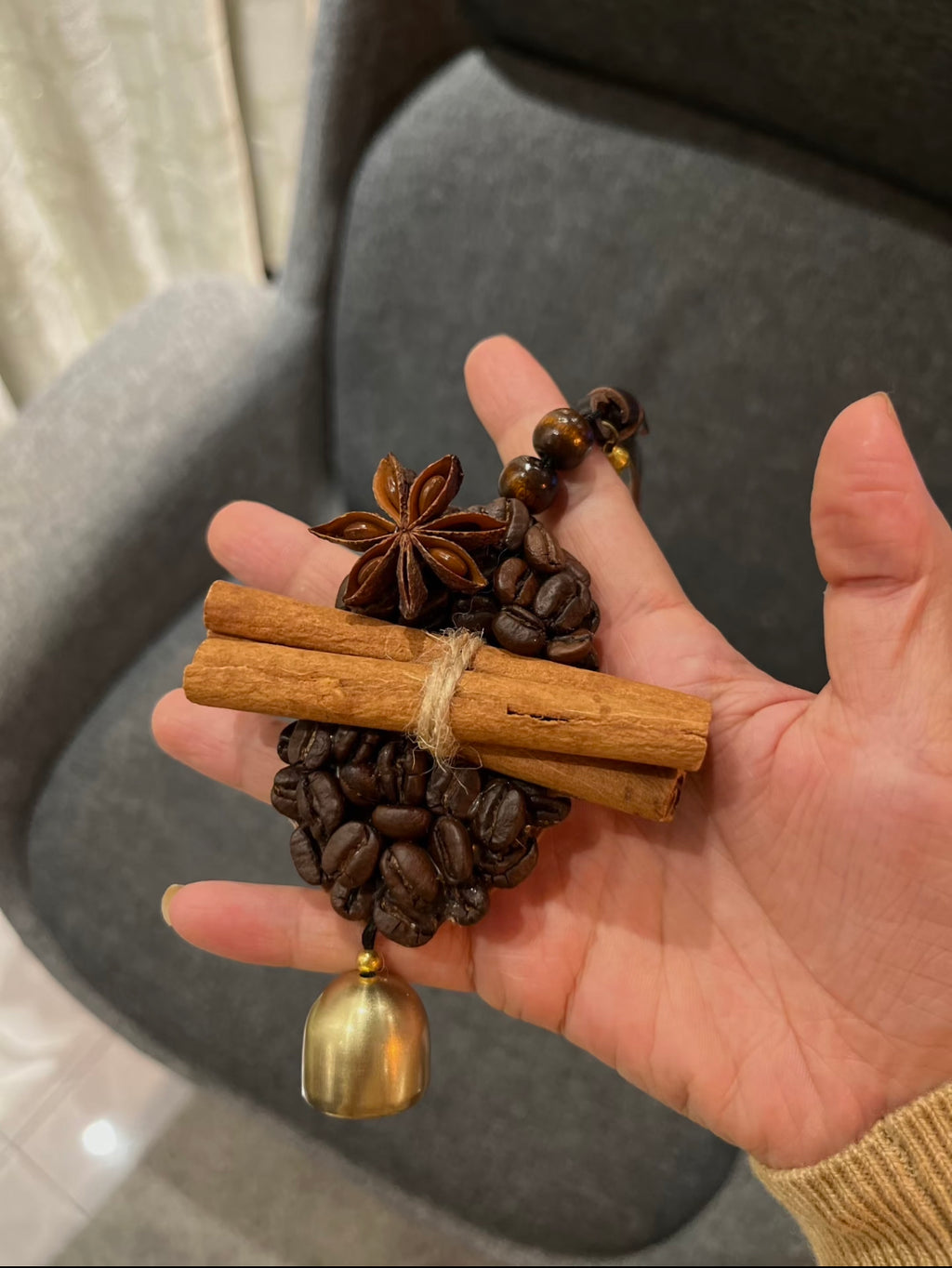 Cinnamon Spell – Handmade Coffee Bean Car Charm