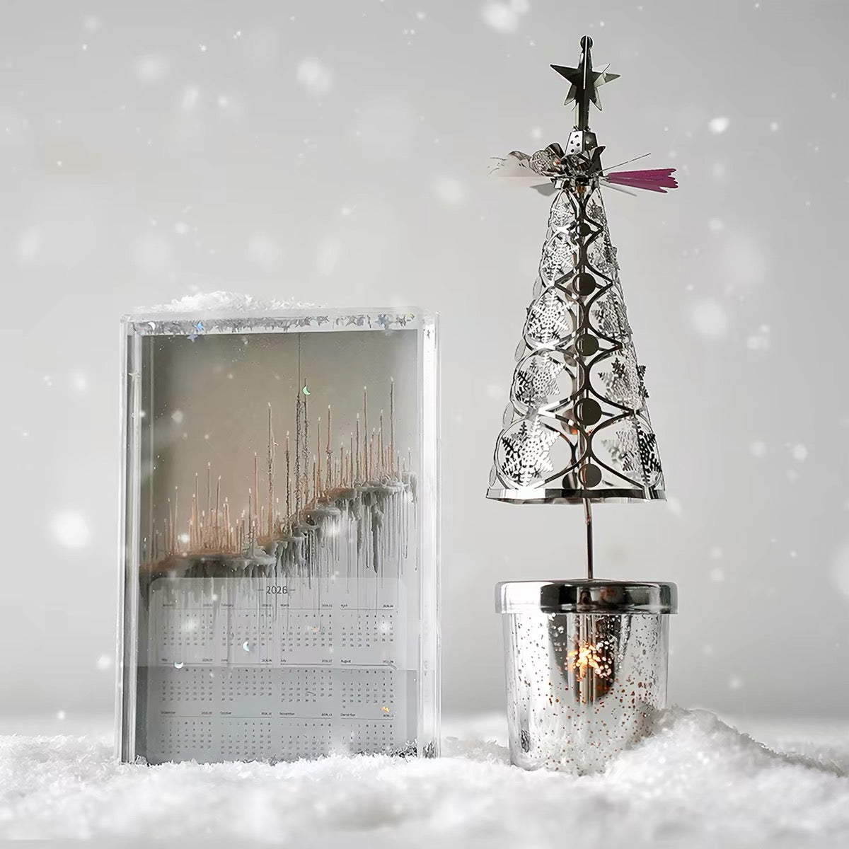 Winter Forest Candle Carousel Gift Set
