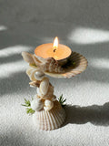Sea Pearl Candle Haven – Mediterranean Shell Candle Holder