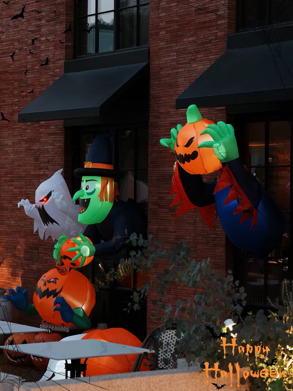 Halloween Inflatable Ghost & Pumpkin Outdoor Decorations