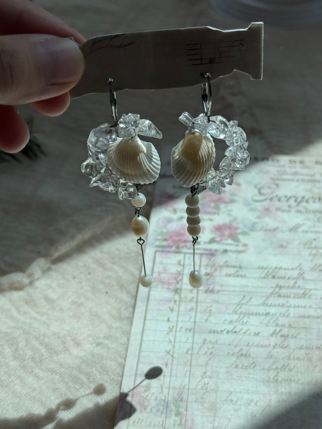 Pure Dew Shell Statement Earrings
