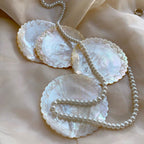 Golden Shell Glow Handcrafted Ruffled Mother-of-Pearl Tray