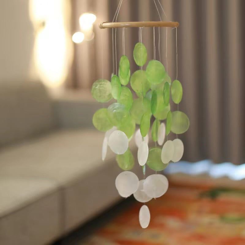Emerald Drift Capiz Shell Wind Chime