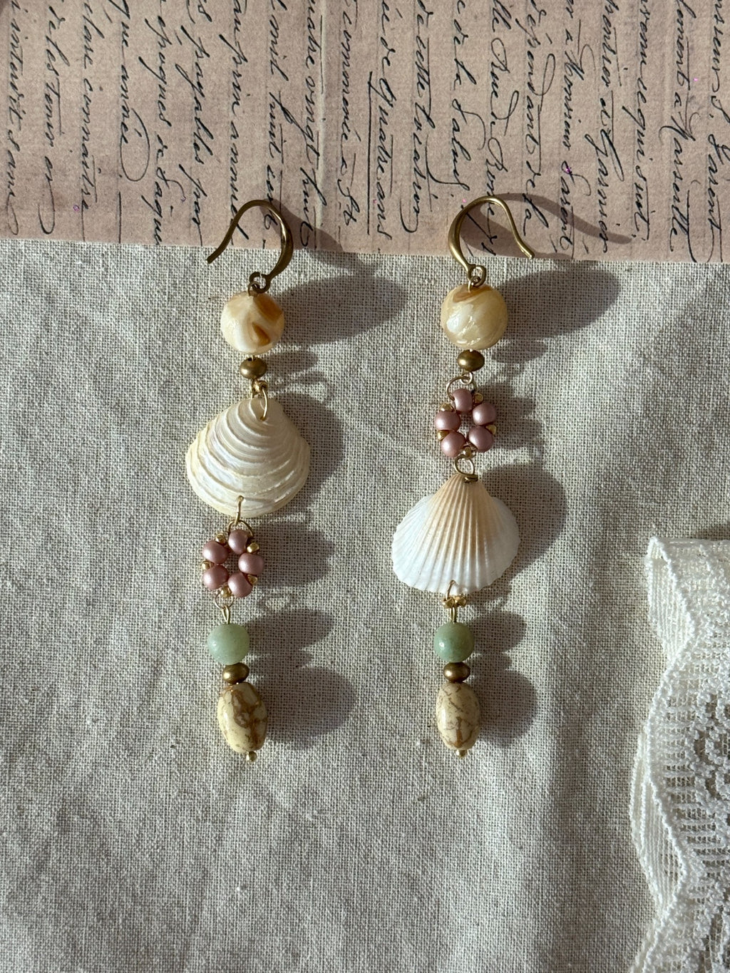 Luminous Secre Handmade Natural Shell Statement Earrings