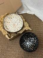 Pearl Mosaic Coconut Bowl | Handmade Capiz Shell Catchall Tray