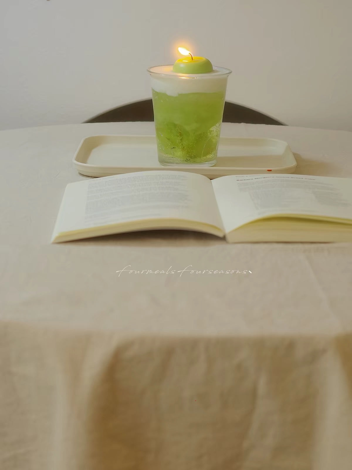 Green Apple Cream Soy Candle – Fresh Fruit Scented Gift
