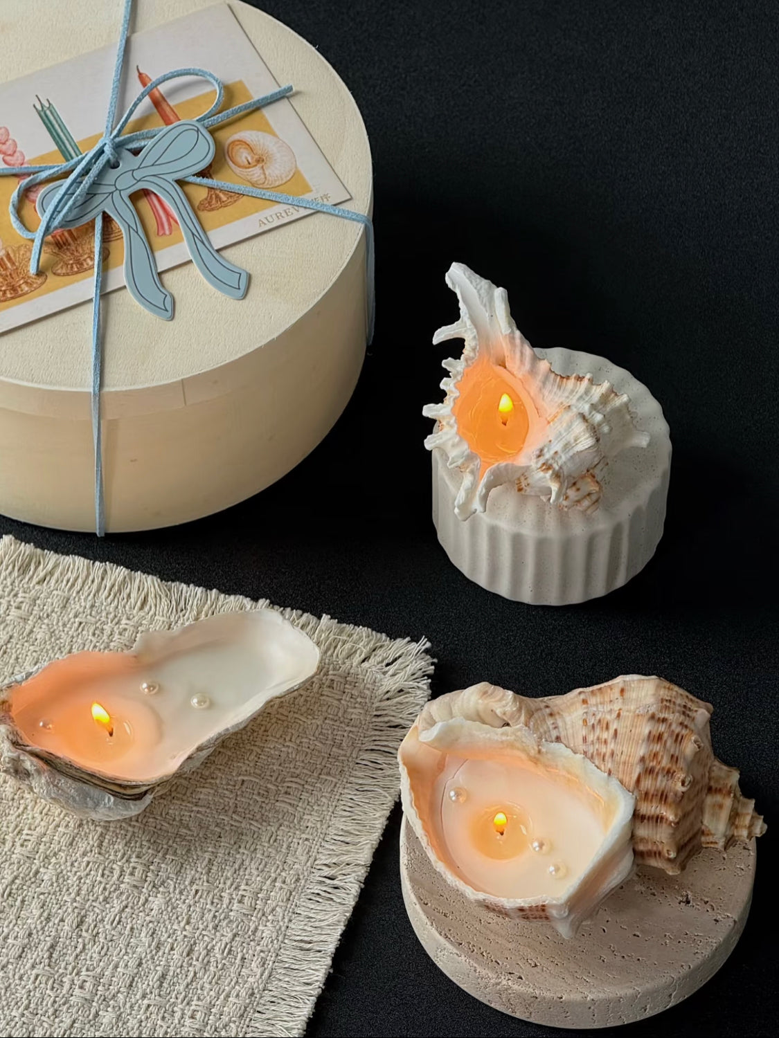 Ocean Glow Seashell Candle Gift Set