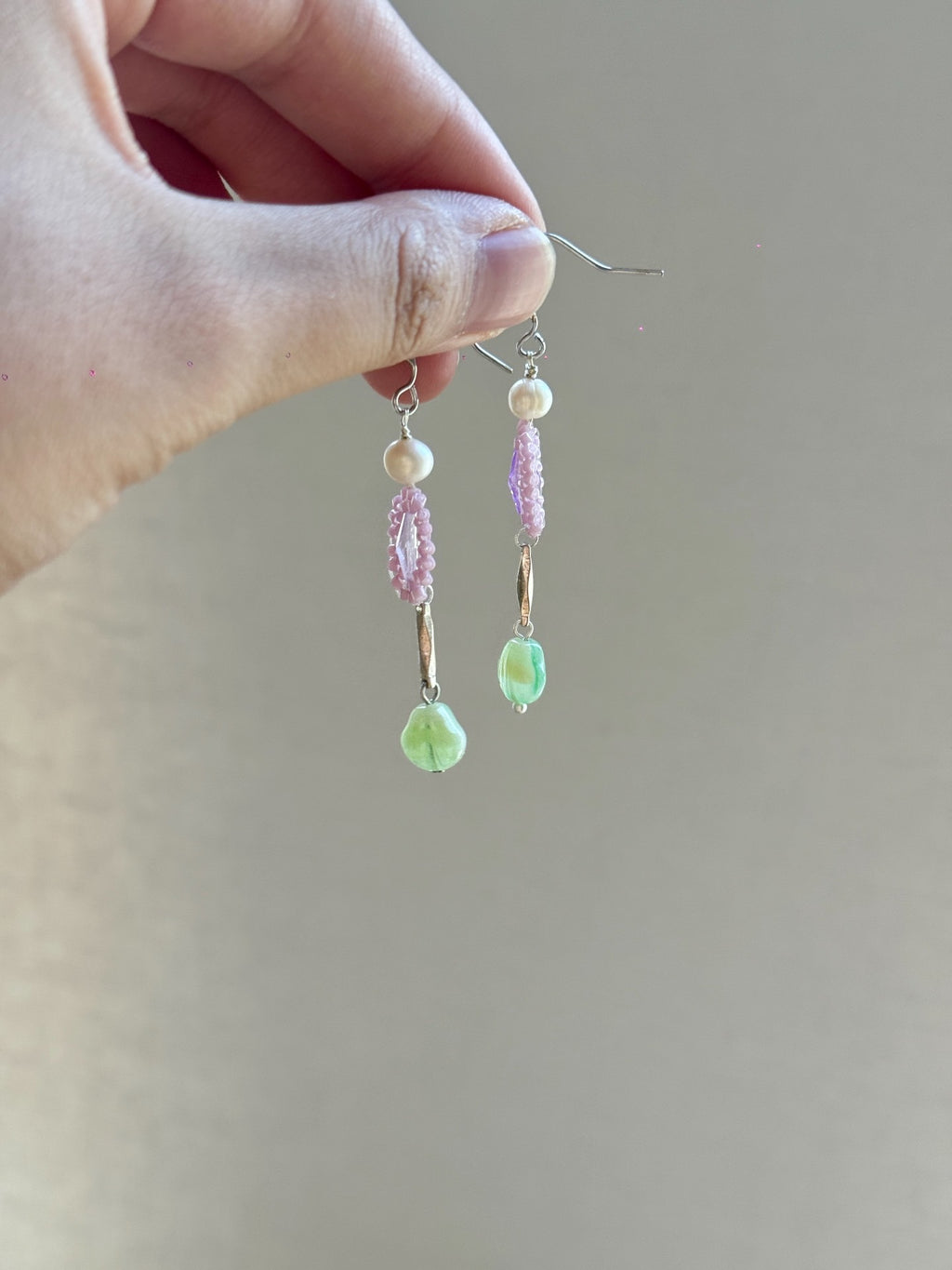 Sea Glimmer Pearl & Crystal Handmade Earrings