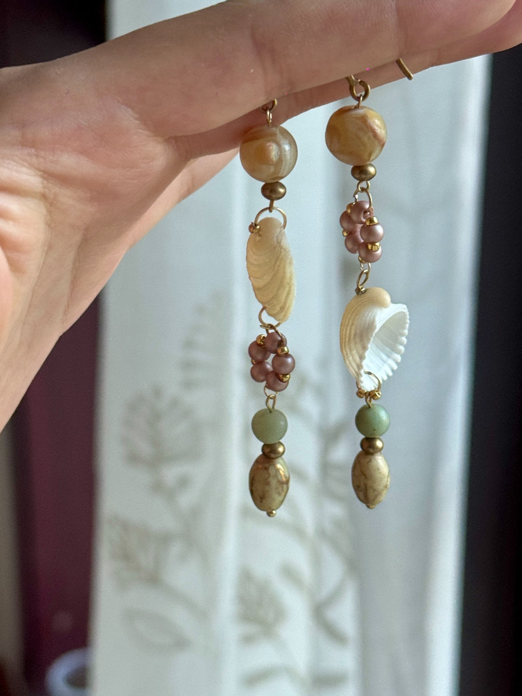Luminous Secre Handmade Natural Shell Statement Earrings