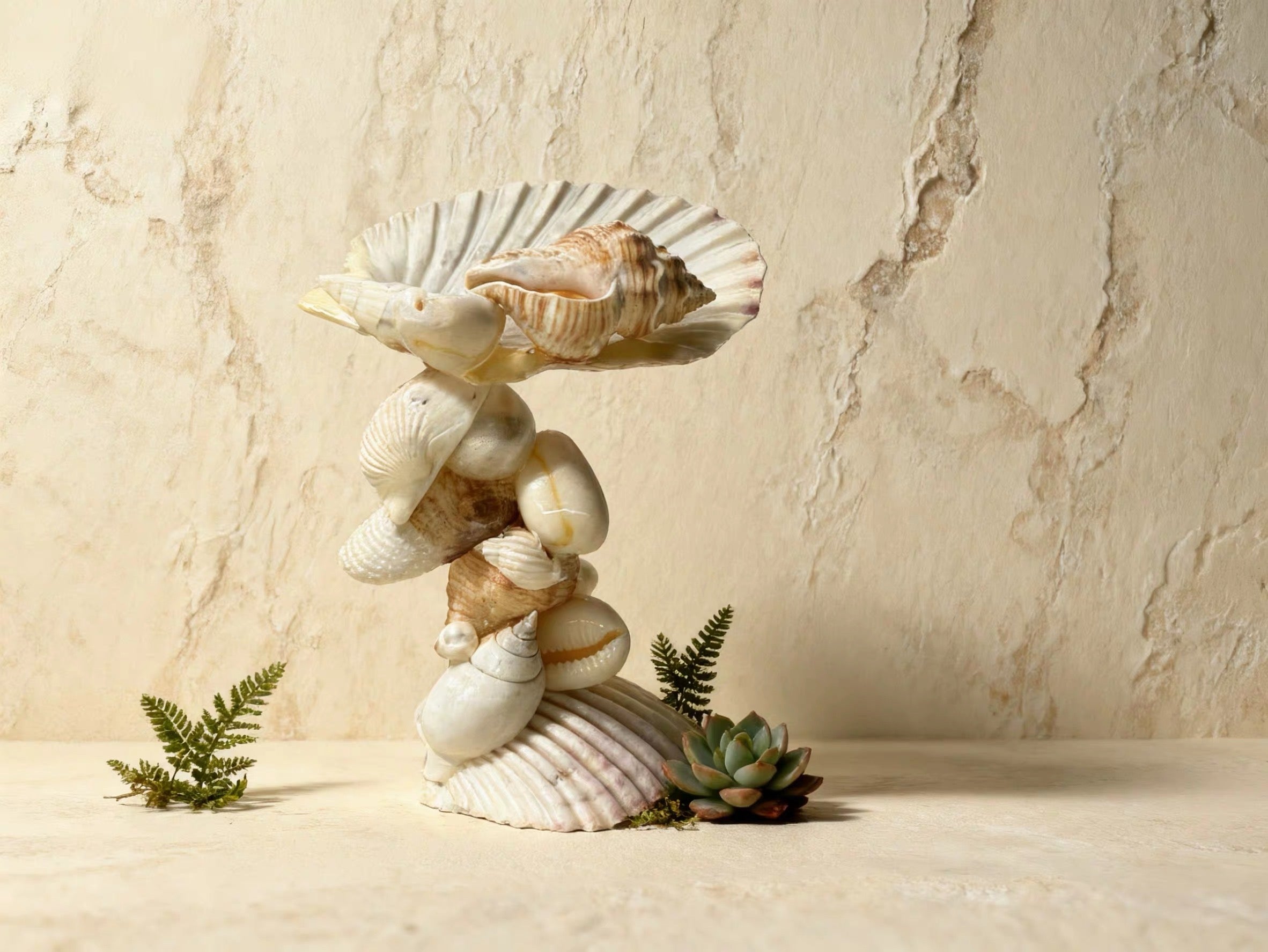 Sea Pearl Candle Haven – Mediterranean Shell Candle Holder