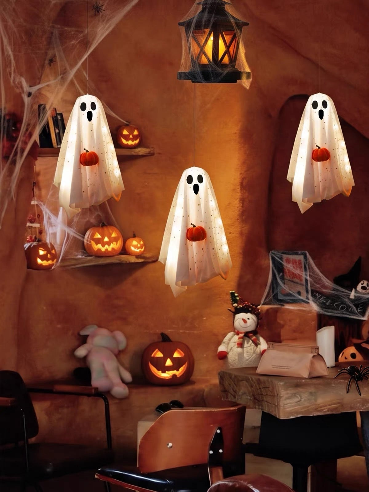 Halloween Ghost Hanging Light – Glowing Ghost Decor