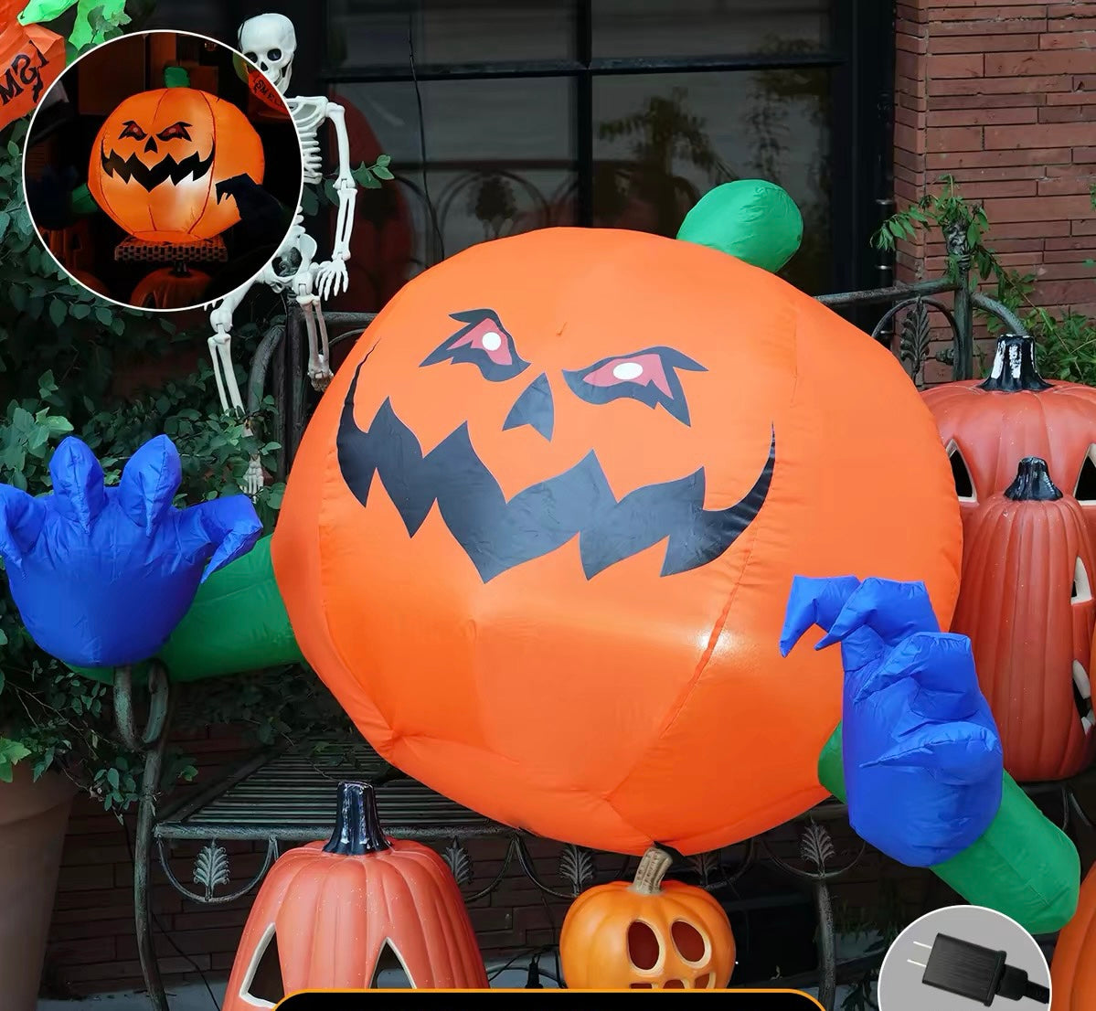 Halloween Inflatable Ghost & Pumpkin Outdoor Decorations