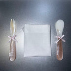 RoséShell Duo – Handcrafted Freshwater & Mississippi Pink Shell Spoon & Fork Set