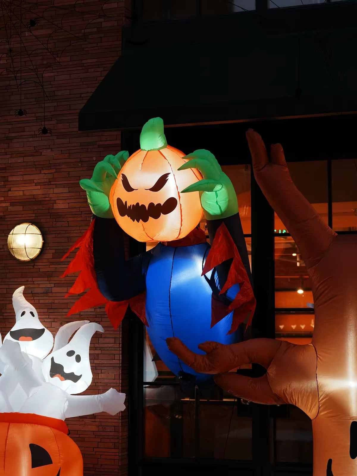 Halloween Inflatable Ghost & Pumpkin Outdoor Decorations