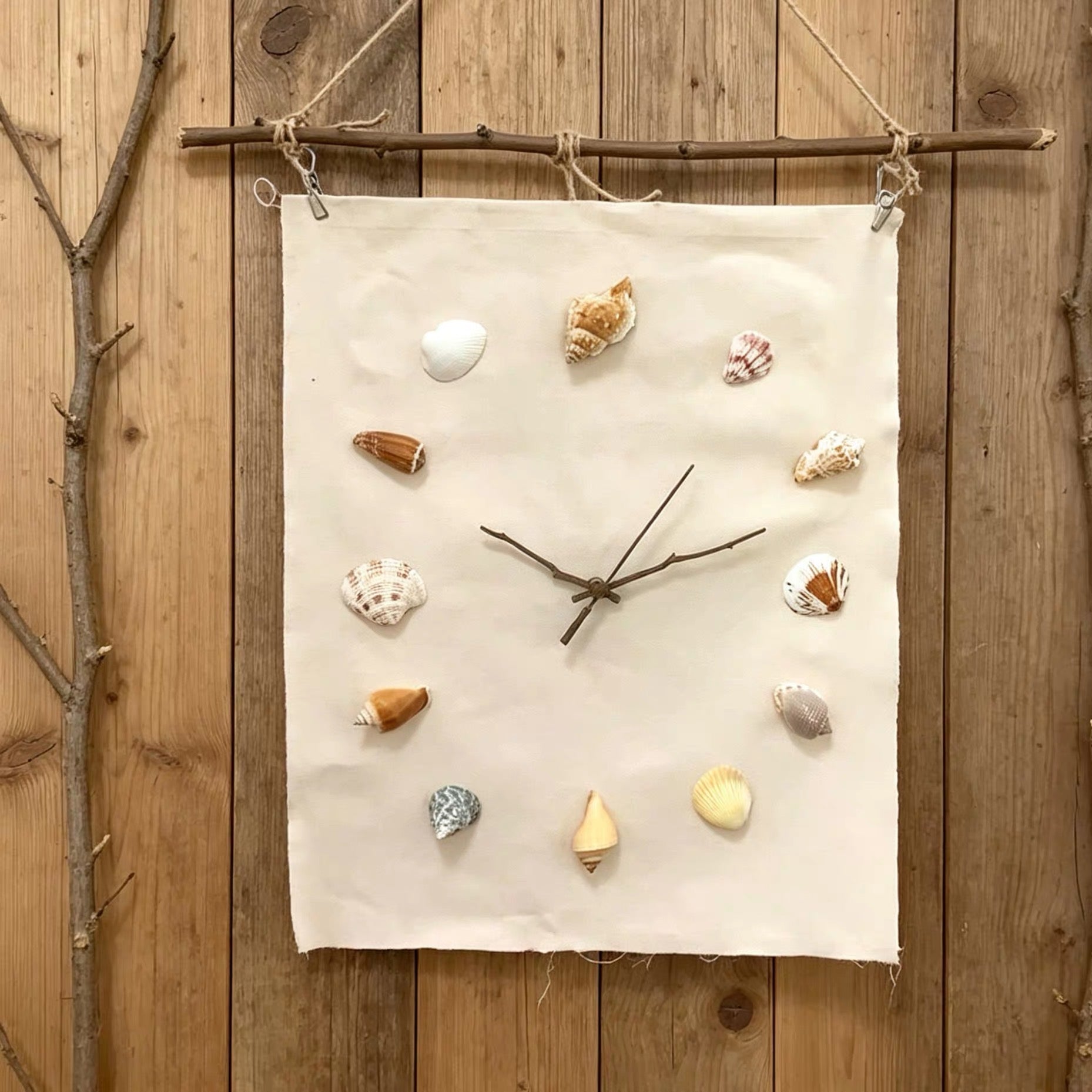 Coastal Shell Wall Clock – Handmade Beach Decor | DIY Kit or Finished