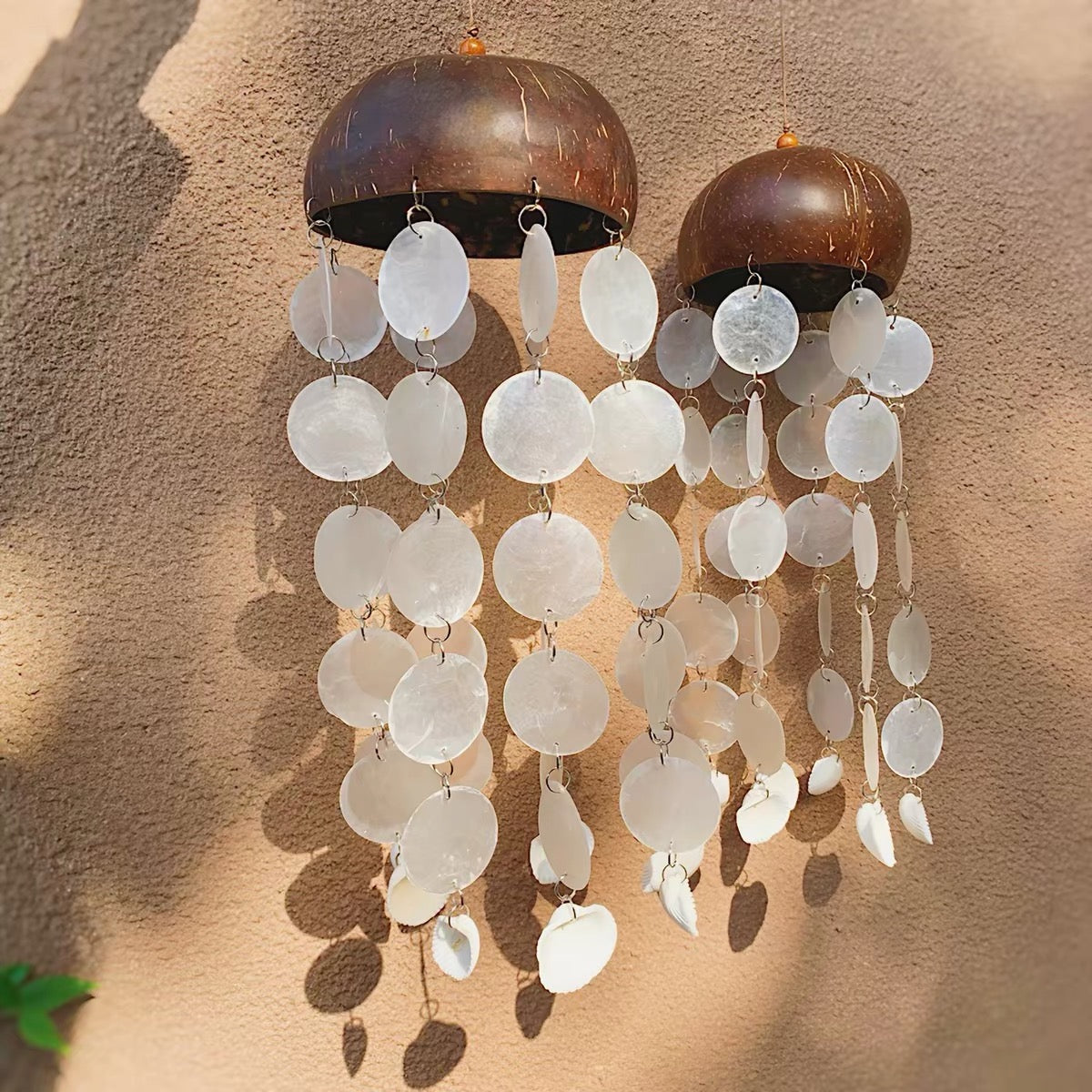 Ocean Whisper Capiz Shell Wind Chime| Handmade Coconut Shell Hanging Decor