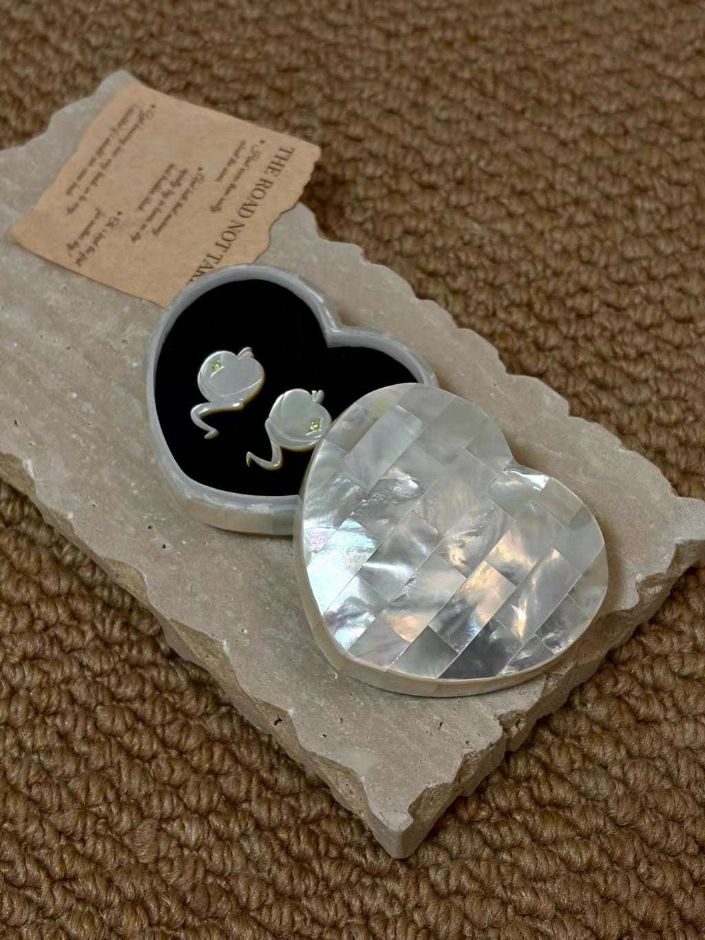 Heart Whisper Mother of Pearl Jewelry Box